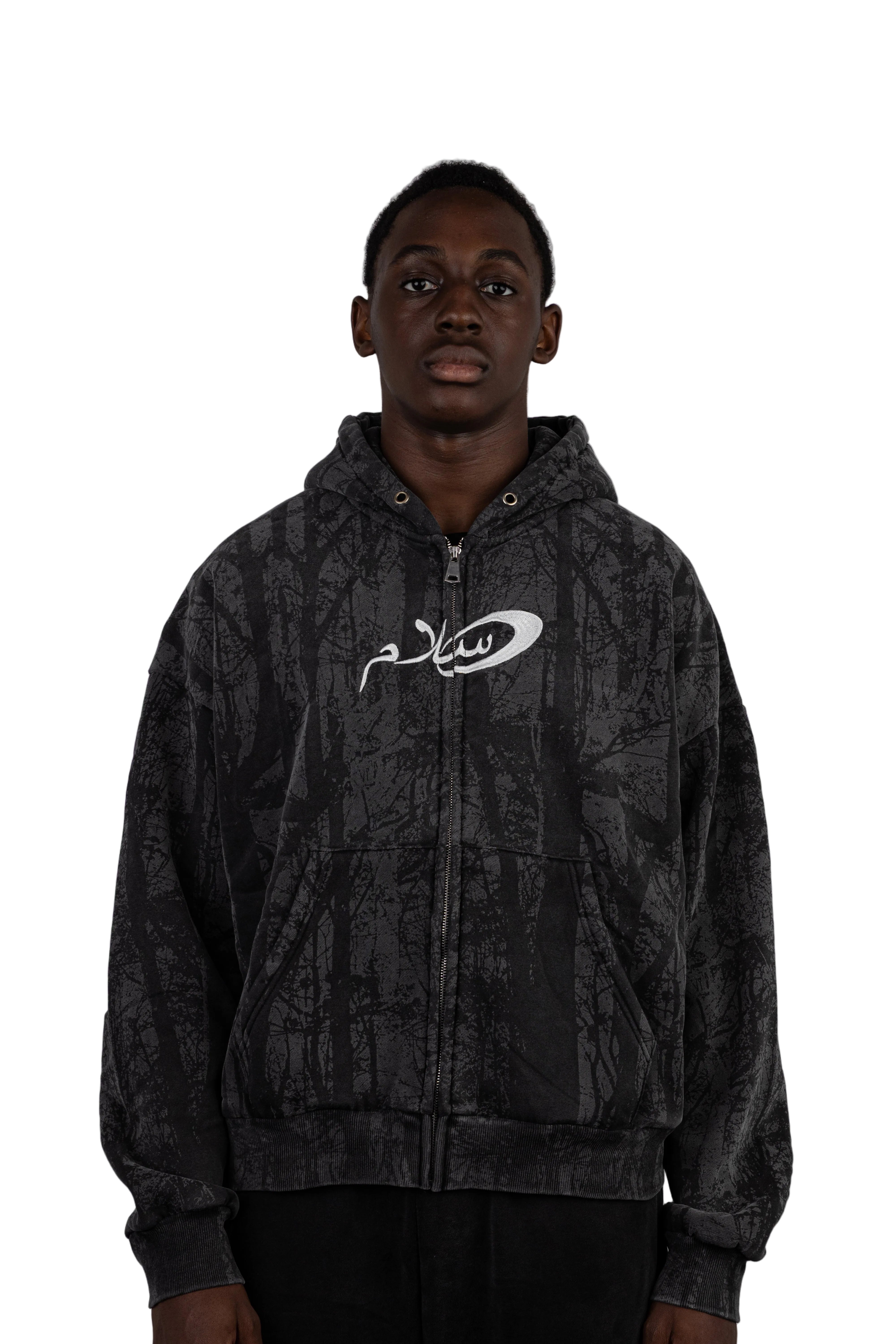 Salaam Black Tree Zip-up