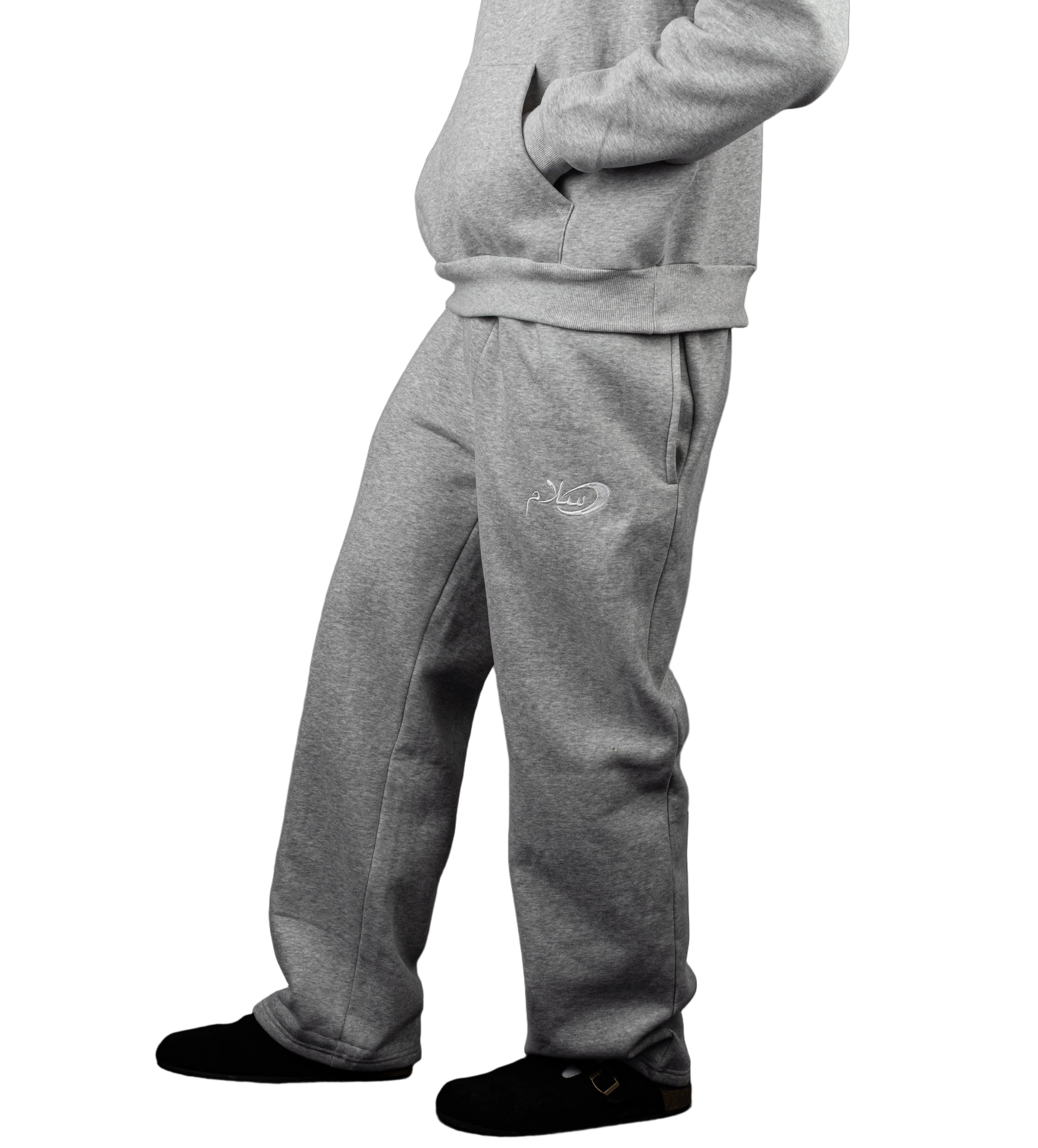 Salaam Open-Hem Grey Sweatpants