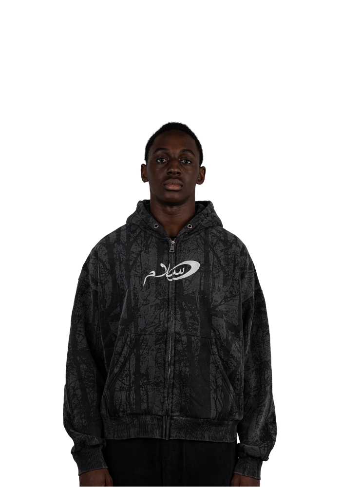Salaam Black Tree Zip-up