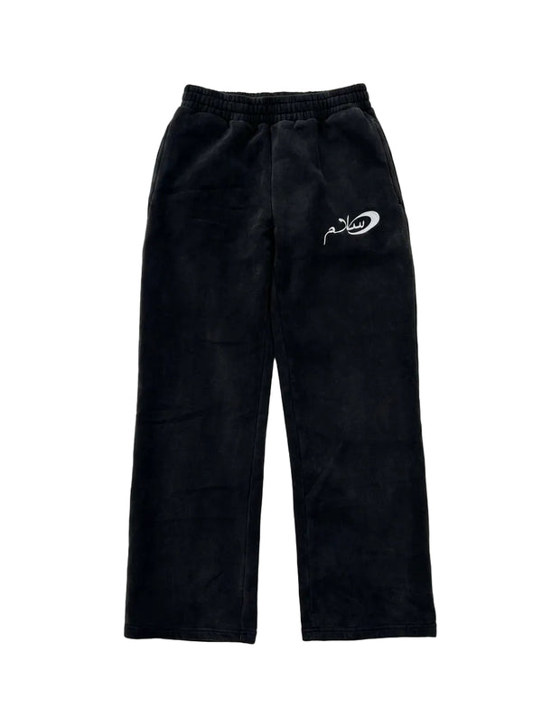 Salaam Open-Hem Black Sweatpants