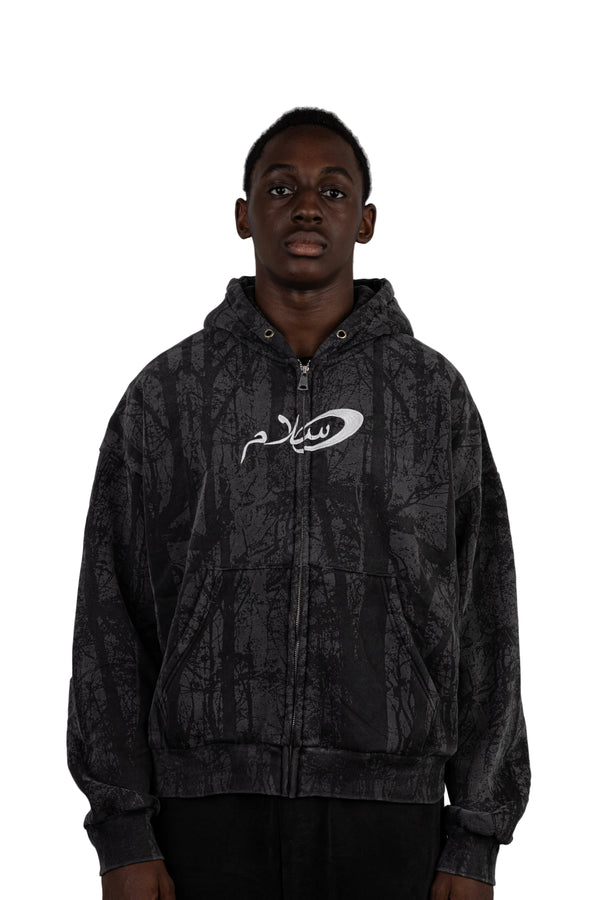 Salaam Black Tree Zip-up